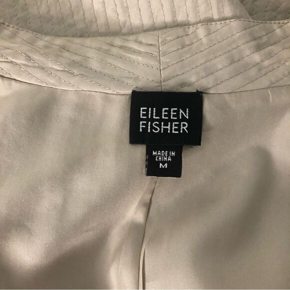 Eileen Fisher Silk Open Front Jacket in Champaign Size Medium - Picture 13 of 13